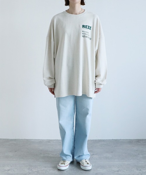 reca tシャツ Tシャツ 大人ルーズなロゴロンTシャツ レディース