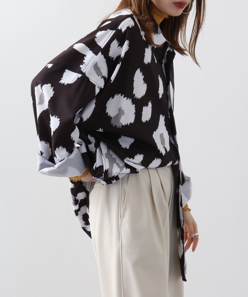AFYF エーエフワイエフ　BACK ZIP 総柄　花柄シャツ　長袖 フラワー総柄シャツ | andco