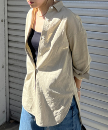 Rouge vif Anna 綿麻レギュラー ナチュラルシャツ カーキ Rouge vif - Rouge vif Anna 綿麻レギュラー ナチュラルシャツ カーキ