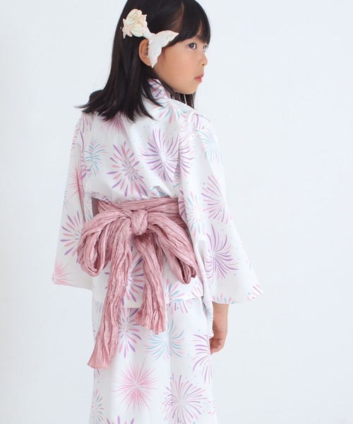 FUNALIVE 浴衣 接触冷感 2WAYガールズ浴衣3点セット KIDS キッズ