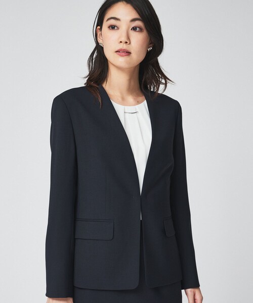 新品　タグ付き　アンタイトル S 黒　UNTITLED ビジネス　洗えるスーツ UNTITLED（アンタイトル） ジャケット ノーカラージャケット 「通勤