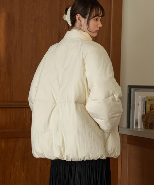 ジャケット ブルゾン 中綿リボンミドルコート レディース : 84974202  