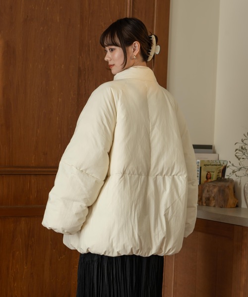 【新品タグ付】hinari 中綿リボンミドルコート S ベージュ hinari（ヒナリ） ブルゾン アウター 中綿リボンミドルコート