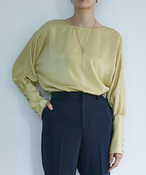 ブラウス シャツ 高身長　袖カフスブラウス（トールサイズ）muguet blanc レディース slattgir ブラウス シャツ 高身長 袖カフスブラウス（トール