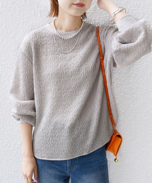 SHIPS（シップス） tシャツ 「手洗い可能」ランダムブルーゼ ロング