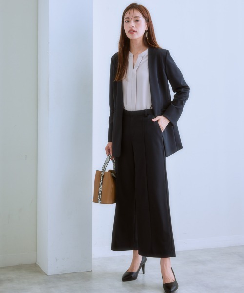 7days Life Styling ブラウス シャツ ストレッチパウダーサテン