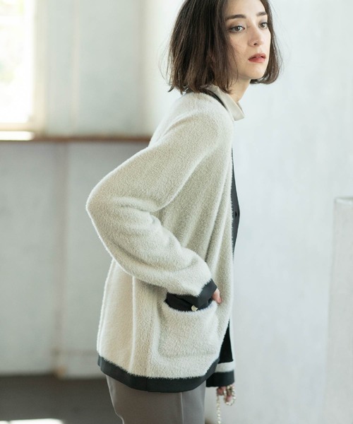OPAQUE.CLIP（オペークドットクリップ） カーディガン フェザーヤーン