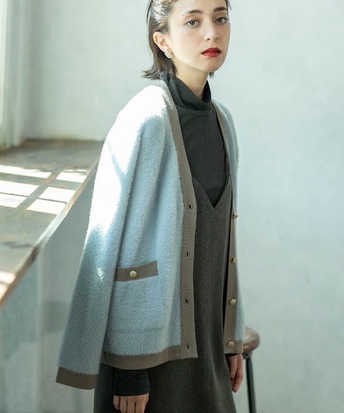 OPAQUE.CLIP（オペークドットクリップ） カーディガン フェザーヤーン