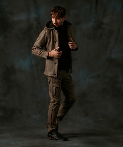 ❗️値下げ美品❗️マウリツィオペコラーロ ウール・レザーコンビジャケット HIDEAWAYS NICOLE（ハイダウェイ ニコル） ブルゾン アウター マイクロ