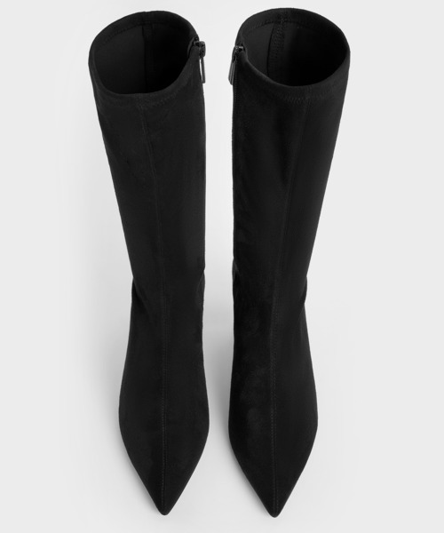 CHARLES ＆ KEITH ブーツ テクスチャー ブレードヒールポイン