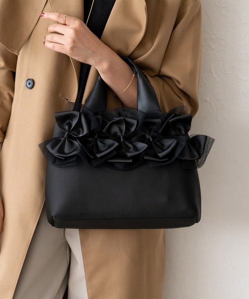 美品　ドルチェ&ガッバーナ　本革レザー　2wayトートバッグ ブラック VitaFelice（ヴィータフェリーチェ） トートバッグ リボン2wayトート