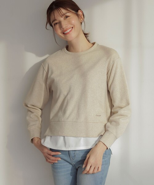 【WEB限定カラーあり】ラメ裏毛 カットソー tシャツ 「WEB限定カラーあり」ラメ裏毛 カットソー レディース