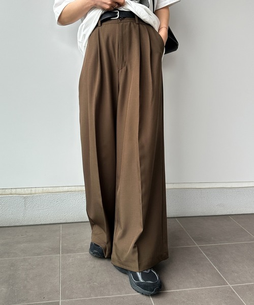 センタープレス ルーズ スラックス 秋冬 きれいめ パンツ nr6967 ハイウエストセンタープレススラックス – SELECT MOCA