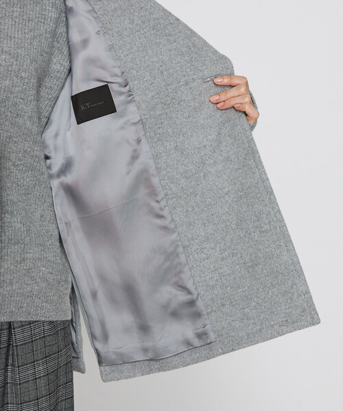 タグ付き未使用品　K.T キヨコタカセ　2WAYアンゴラウール ピーコート 9号 2WAY】アンゴラウール ピーコート（01-15WI05-204）｜K.T キヨコ