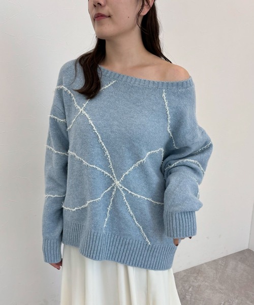 未使用　スーパービューティー　リボンニット 6color/XS-LLsize》リボン取り外し2WAY フェザーリボンニット
