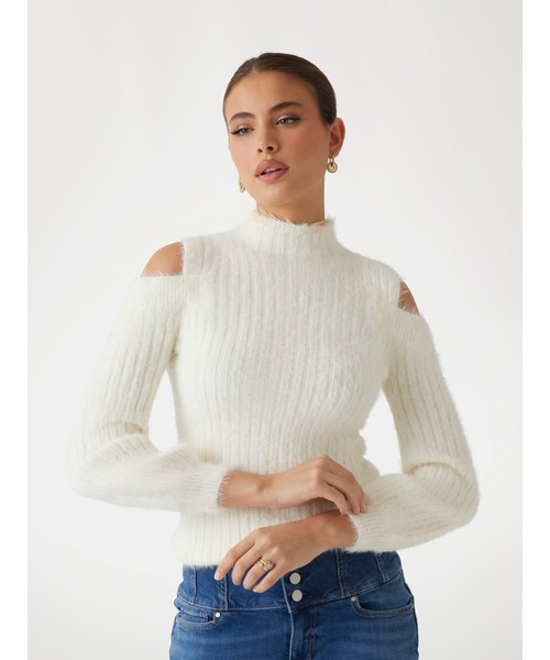 ニット セーター LS Fn Rib Fuzzy Takara Sweater ニット セーター レディース レディース