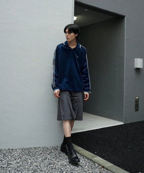 Camphor wood セーター ニット flower embroidery line velour skipper