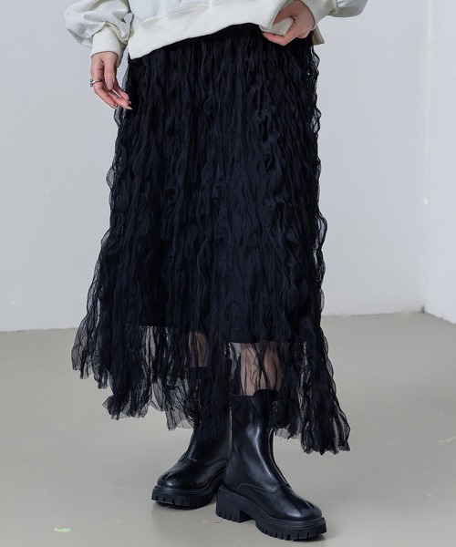 DAY CLOSET スカート レディース エアリー透け感チュールスカート