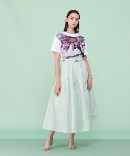 ANAYI タフタ切替えティアード スカート mintgreen 38 ANAYI（アナイ） スカート タフタ切替えティアード スカート