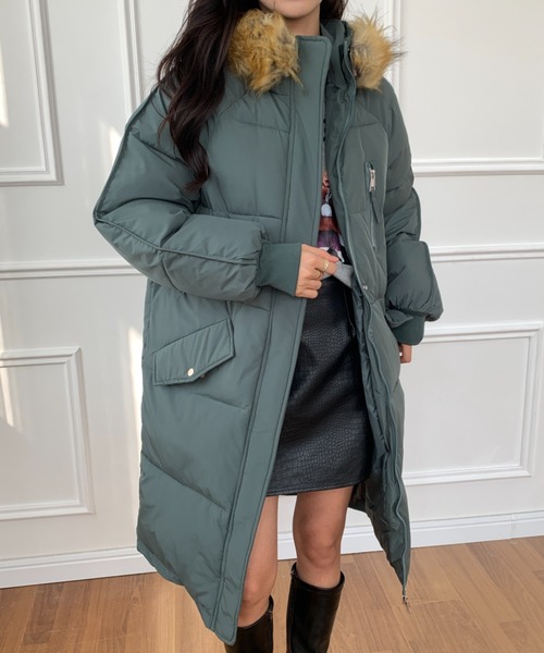 「ECLIN」 コート FREE グリーン レディース_画像7