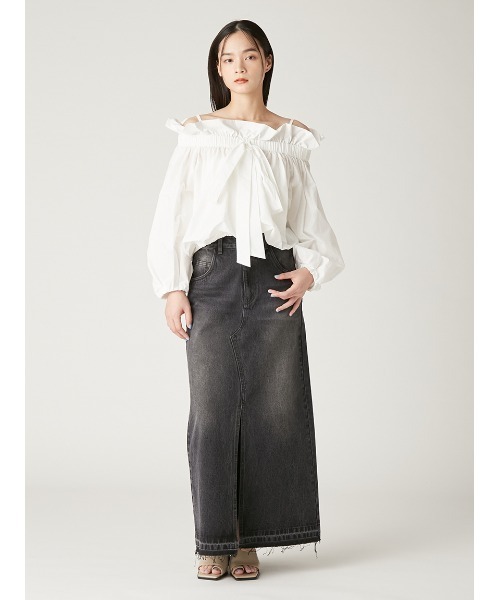 ブラウス シャツ オフショルパフスリーブブラウス レディース Sawa a la mode レディース トップス ブラウス シャツ 黒