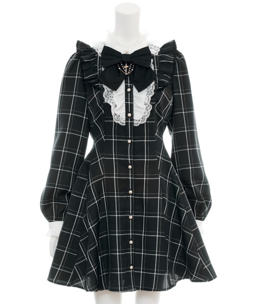 SecretHoneyアクセサリーリボンレースフリルワンピース ストライプ アクセサリーリボンレースフリルワンピース（ワンピース）｜Secret