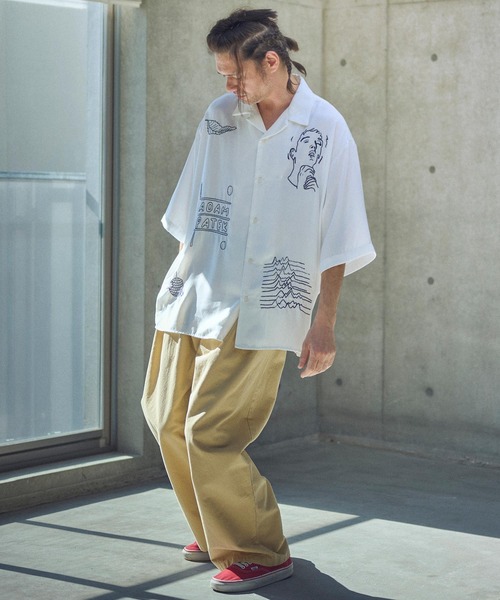 ADAM PATEK シャツ ADAMPATEK/mad embroidery short sleeve