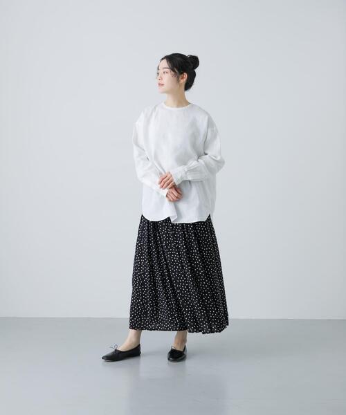 極美品 25SS かぐれ リネンクルーネックプルオーバー 麻 ブラウス シャツ かぐれ ブラウス シャツ リネンクルーネックプルオーバー