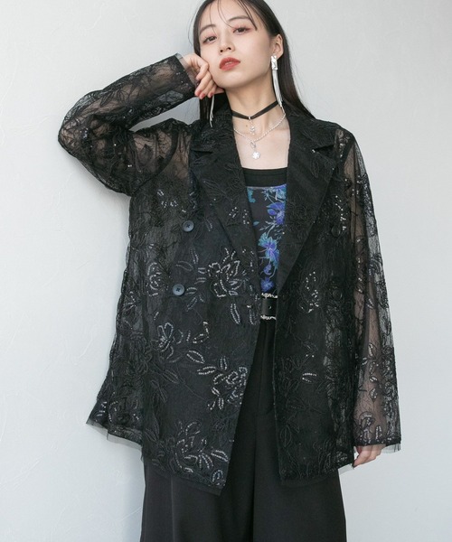 HARE カモフラジャケット・パンツ　セットアップ セール】flowerレースジャケット＊ワイドパンツセットアップ