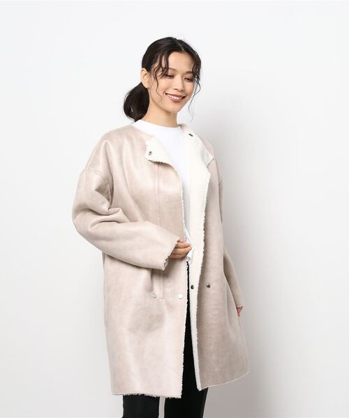 allureville（アルアバイル） ノーカラーコート 2 ホワイト レディース