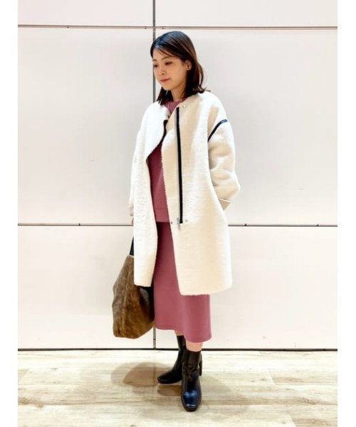 コート（白）allureville allureville（アルアバイル） コート チェスターコート シャギーハーフ