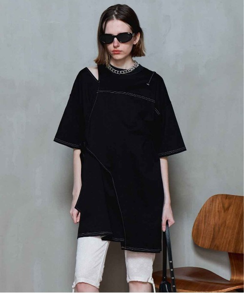 tシャツ Cutting Oversized T-shirt/カッティングオーバーTシャツ「MAISON SPECIAL/メゾンスペシャル」 レディー