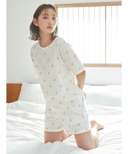 gelato pique パジャマ ルームウェア バナナ柄ショートパンツ