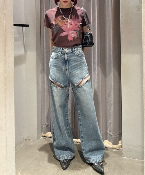 SLY ジーンズ デニム デニムパンツ J/W HOLE TUCK PT ジャスト