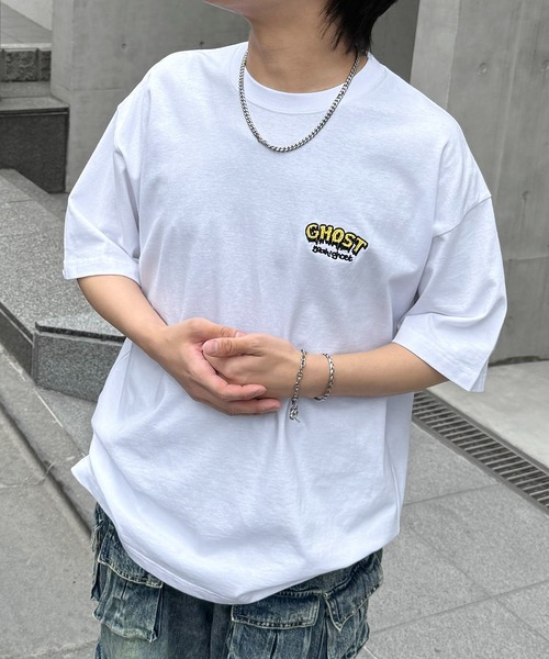 tシャツ ゴースト 発泡バックプリント ビッグシルエット半袖Tシャツ