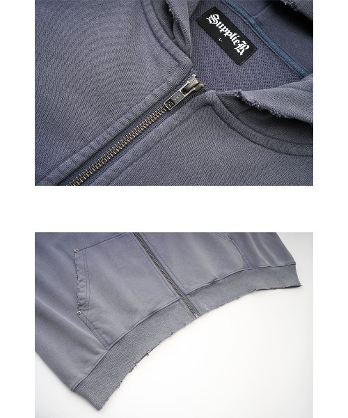 SUPPLIER パーカー フーディー｜Studs Cross Patch Zip Hoodie