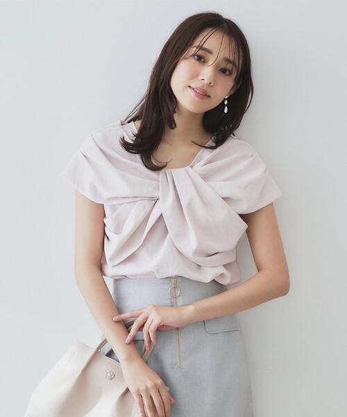ブラウス シャツ ビッグリボンブラウス レディース axes femme POETIQUE ブラウス シャツ ビッグリボンブラウス