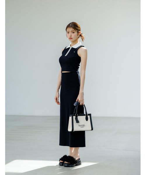 【新品未使用】SNIDEL ポロカットセット　トップス&スカート WEB限定カラーあり】ポロカットセット（セットアップ）｜SNIDEL