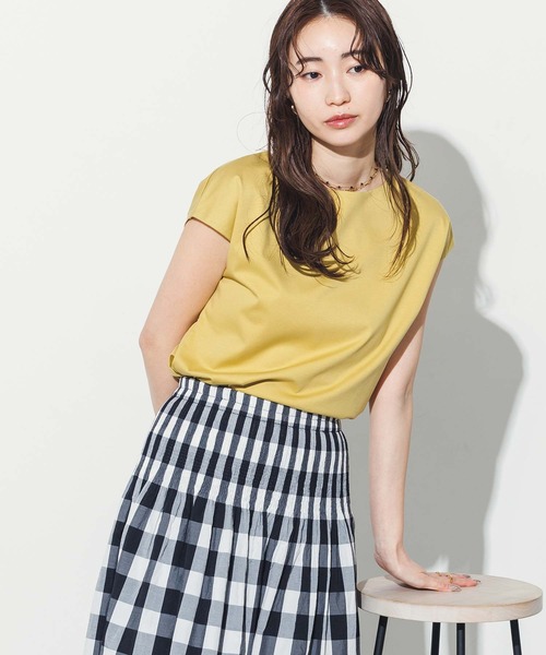 tシャツ スムースＦダブルフレンチカットソー レディース TIGORA by BEAMS DESIGN レディース 半袖 Tシャツ フレンチ