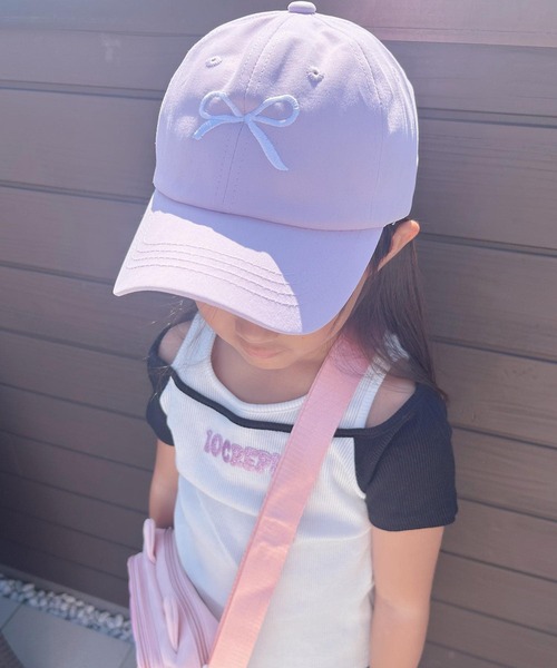 CERCA キャップ 帽子 lulunoix/リボン刺繍キャップ N15397 キッズ 子供