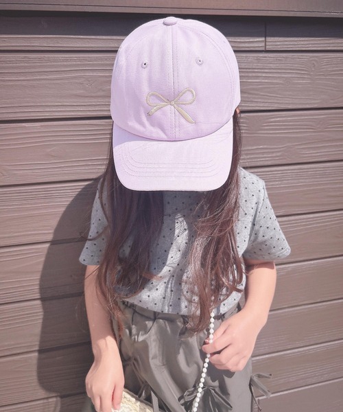 CERCA キャップ 帽子 lulunoix/リボン刺繍キャップ N15397 キッズ 子供