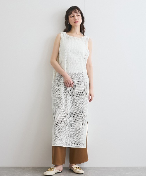 ketty（ケティ） ワンピース ブロック透かしニットワンピース「手洗い 