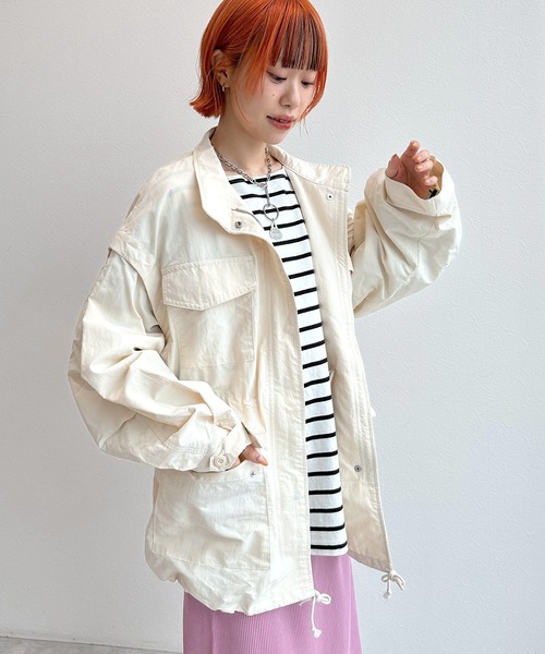 その他ブランド / 1/f clothing/ナイロンジャケット/FREE/ナイロン/WHT/無地/1F026 w closet（ダブルクローゼット） ナイロンブルゾン FREE ライトカーキ