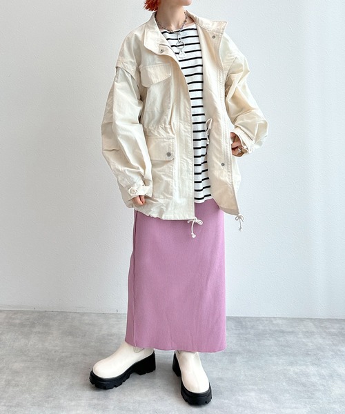 w closet（ダブルクローゼット） ナイロンブルゾン FREE ライトカーキ