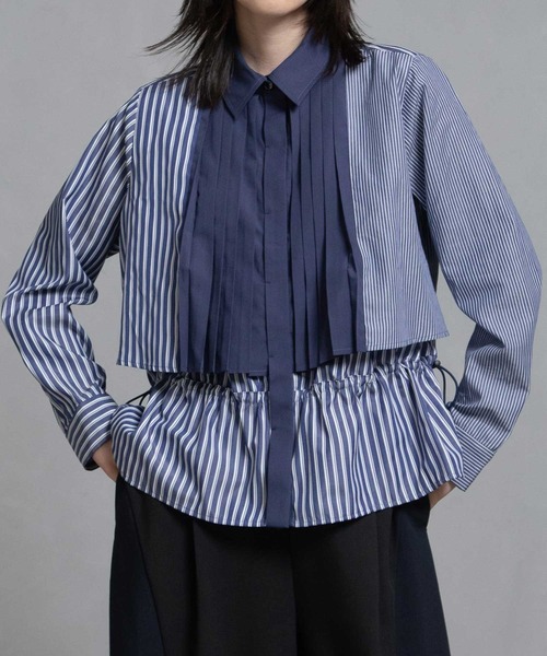 MARECHAL TERRE ブラウス シャツ プリーツシャツ レディース