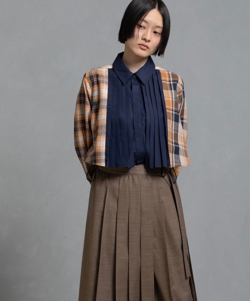 新品タグ付き　マルシャルテル　プリーツトップス　シャツ　ブラウス　ベージュ　2 MARECHAL TERRE ブラウス シャツ プリーツシャツ レディース