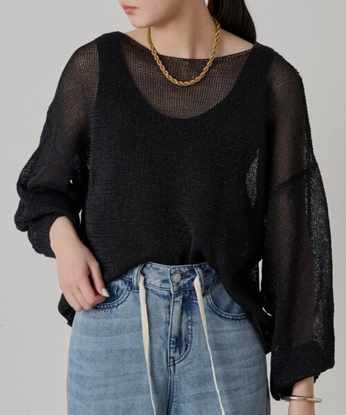 ラウンジドレス　ニット　ラメニット ラウンジドレス Loungedress シルバーラメニット - メルカリ