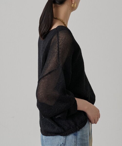 ニット セーター ラメニットプルオーバー レディース Loungedress ニット セーター ラメニットプルオーバー