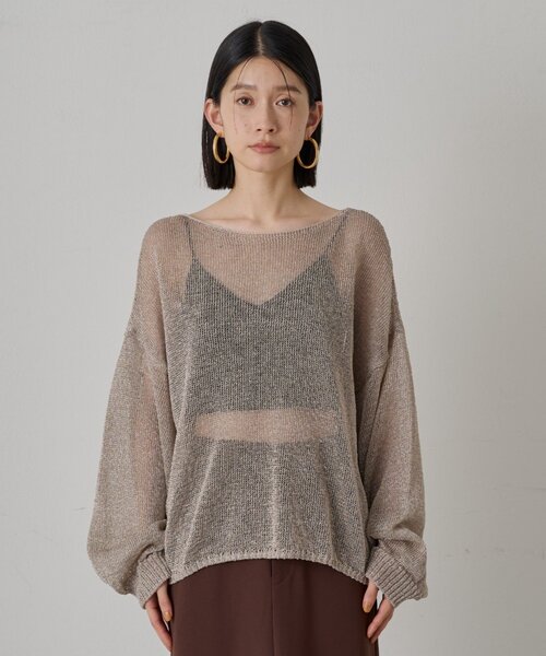 ニット セーター ラメニットプルオーバー レディース Loungedress ニット セーター ラメニットプルオーバー