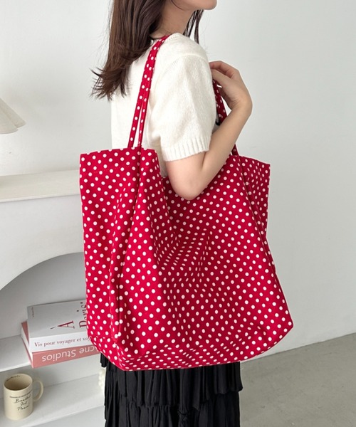 CLEA トートバッグ 「A4サイズ対応」ドット柄BIGトートバッグ